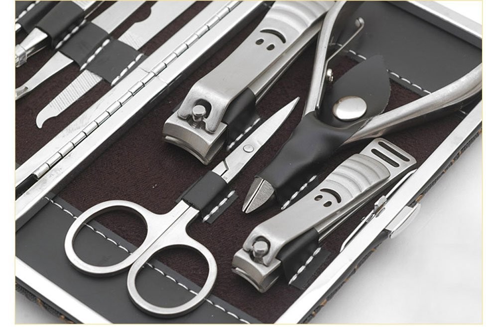 12 Pieces in 1 Set of Manicure Set Stainless Steel Grooming Kit Tool Nail Clippers Set Pedicure Tool for Foot Care