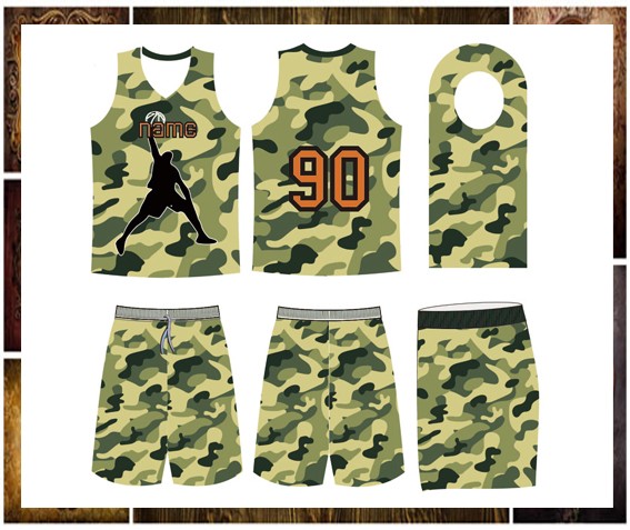 Source best basketball jersey design army green camo basketball