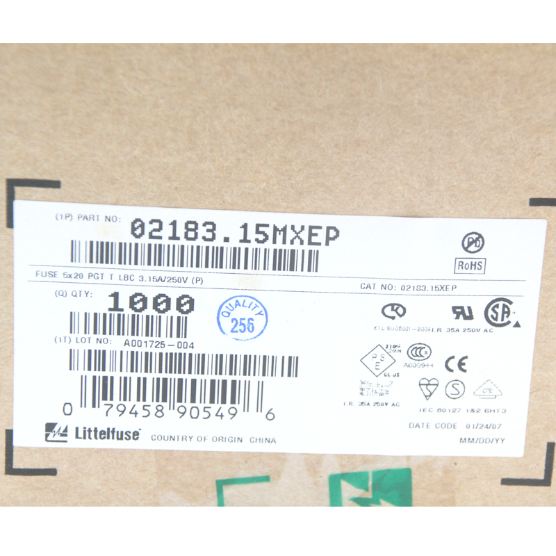 リテル02183.15mxep3.15aのガラス管ヒューズ250v5x20mmのアキシャルリード・カートリッジヒューズ時間- ラグ( スローブロー) ヒューズ仕入れ・メーカー・工場