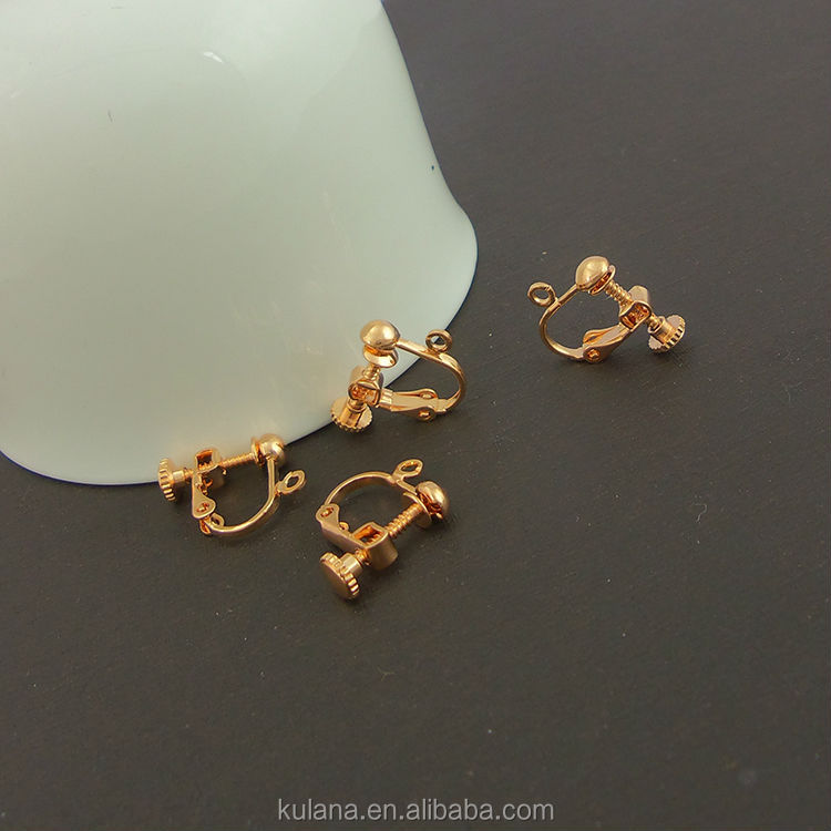 14mm Unpierced Screw Back Clip On Earrings With 4mm Hemisphere Rose