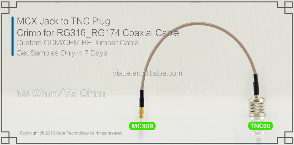 男性女性へのmcxrf同軸付tncコネクタケーブルrg174/rg316仕入れ・メーカー・工場