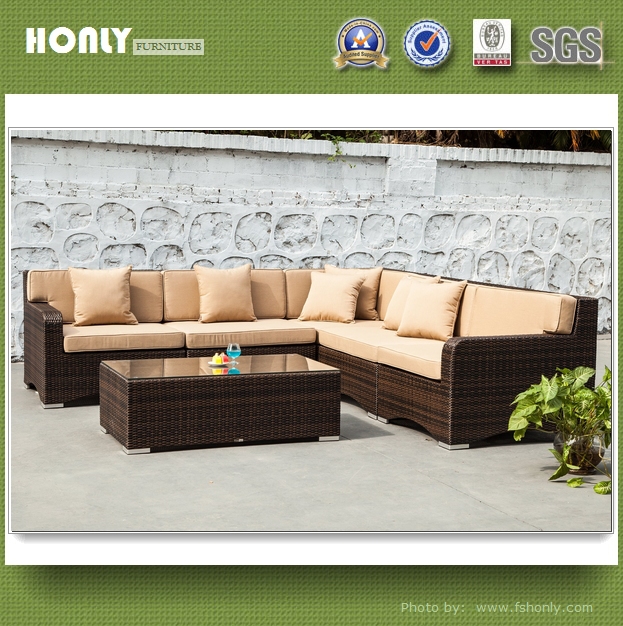 Leisure garden sofa aluminum furniture rattan garden sofa set