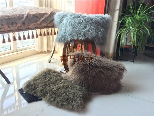 Tibet Mongolia Lamb Fur Sheep Fur Cushion Sheep Fur Pillows For