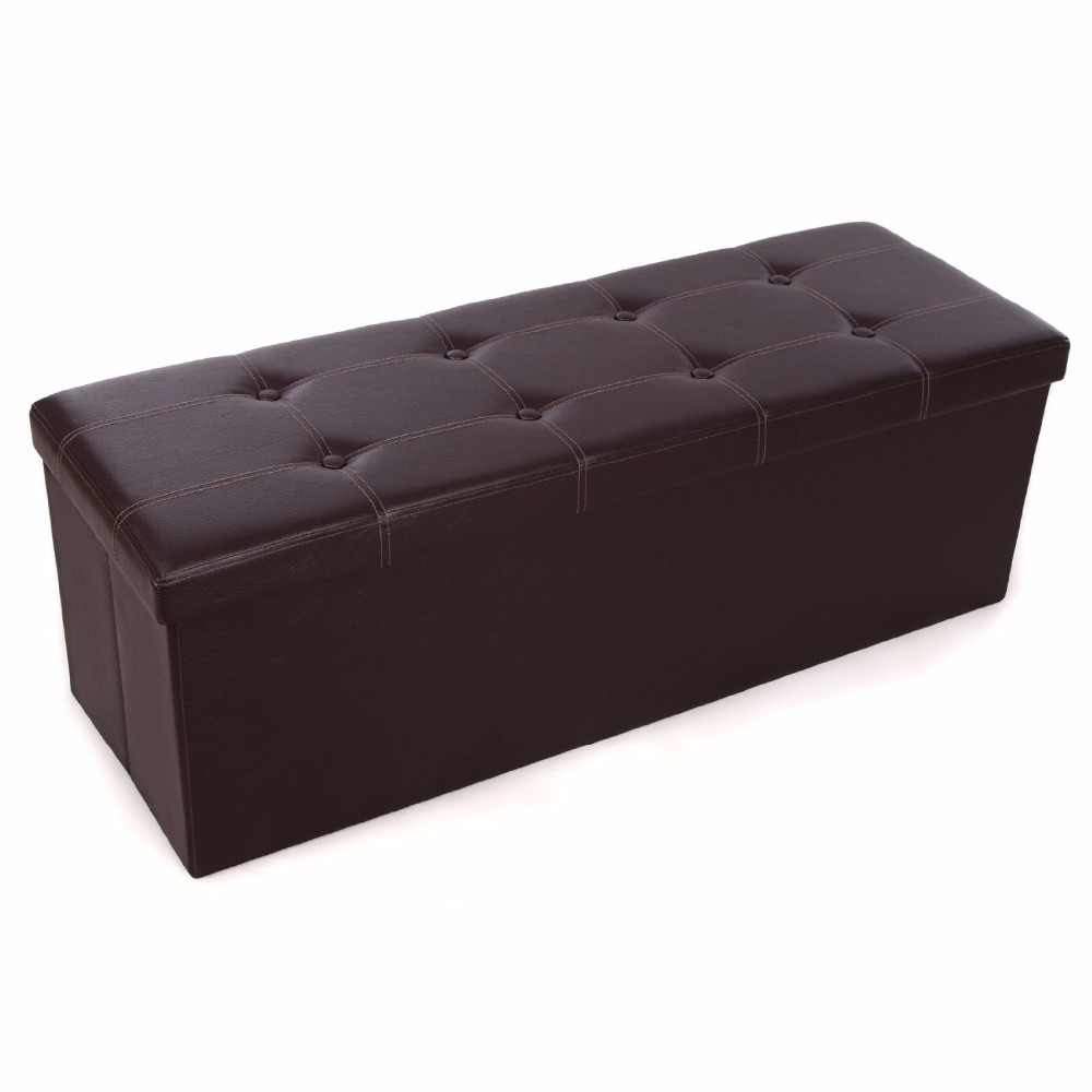 Home Living Room Furniture Set Foliding Storage Ottoman Faux