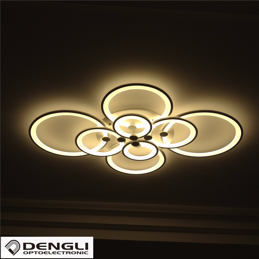 led beyaz akrilik halka tavan avize kolye ışık otel ev villa lobi salon