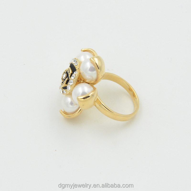 ファッション2014年金の真珠の指輪のための設計の女性の婚約指輪問屋・仕入れ・卸・卸売り