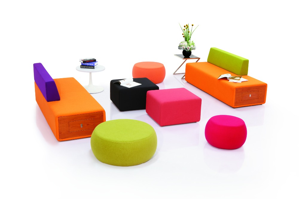 2018 Public Leisure Sofa,Fabric Cover Office Sofa With Chrome Steel