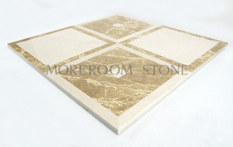 Moreroom Stone Stone Light Emperador Marble Tiles Flooring Medallion Waterjet Artistic Inset Marble Panel-2.jpg
