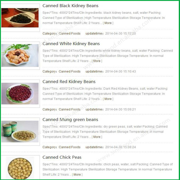 New Canned red kidney beans with high quality in China