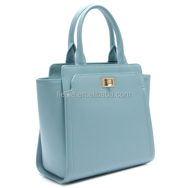 Elegant bright sky blue color fashion handbag for ladies Elegant bright sky blue color fashion handbag for ladies