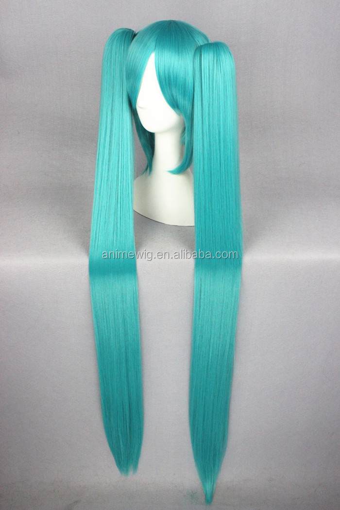 High Quality 120cm Long Straight Vocaloid Miku Wig Blue Synthetic