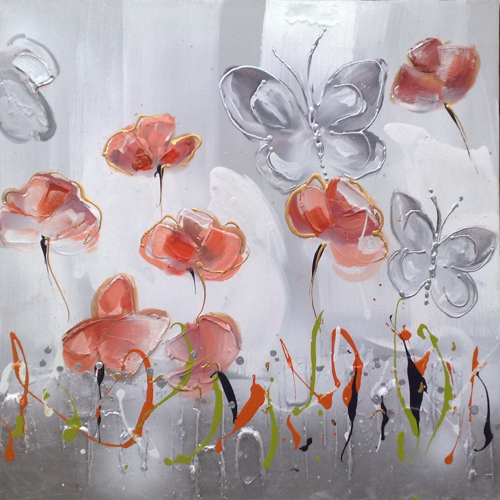 Grote bloem schilderijen, moderne canvas kunst bloem schilderij ...