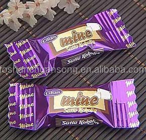 Horizontal packaging machines for chocolate bar, candies, biscuits