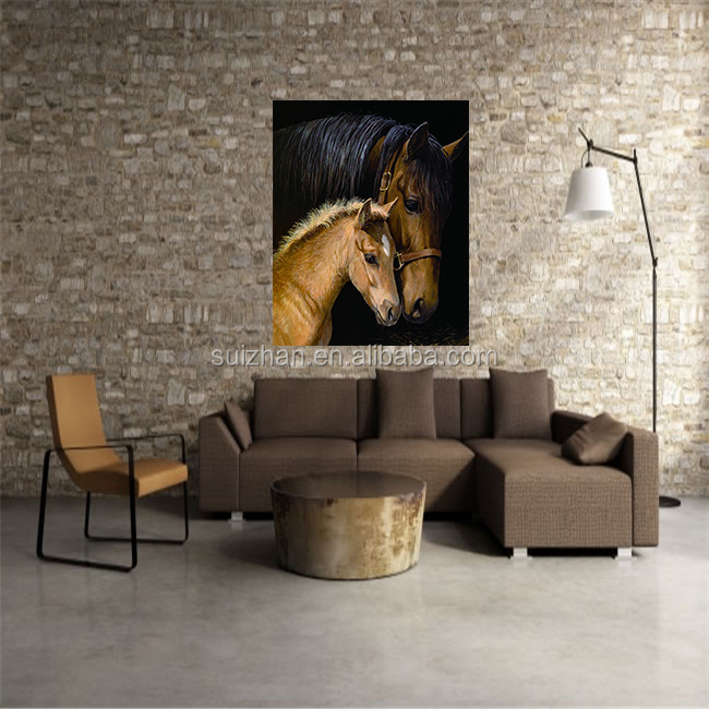 Snelle levering diy 3d paard hoofd diamant kunst en ambachten ... Woonkamer wanddecoratie kunst