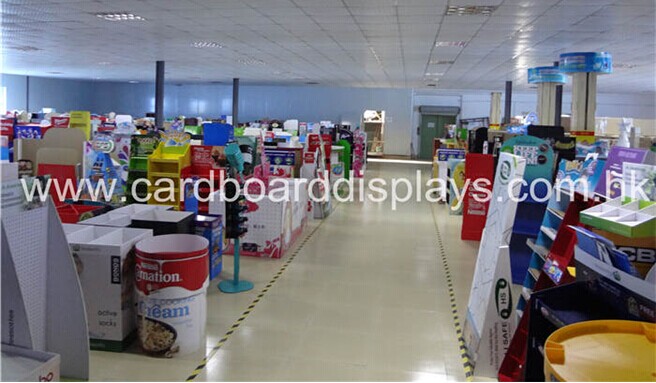 2 Tiers Cardboard Display Stand for Chewing Gum , Counter Top Tray with Glossy Laminating