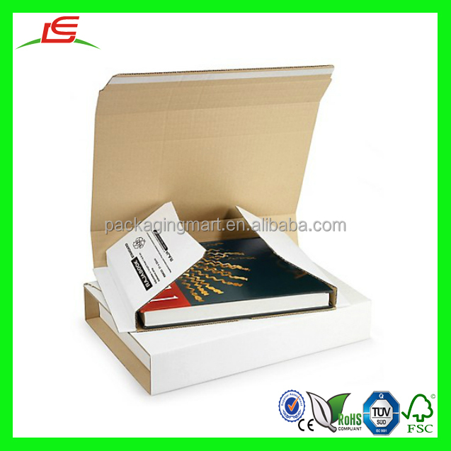 cardboard plain white panel wrap book packaging with an adhesive