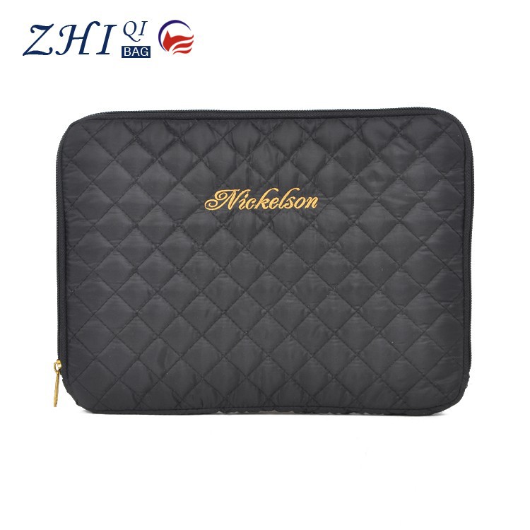 ... 17.5 inch nylon quilted custom laptop bag computer bag with golden