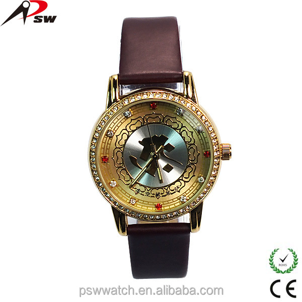 Eco-friendly geneva large face watch charm bracelet watch