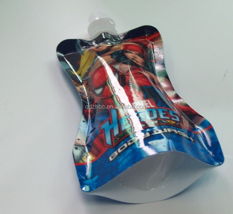 custom printed stand up liquid juice pouch