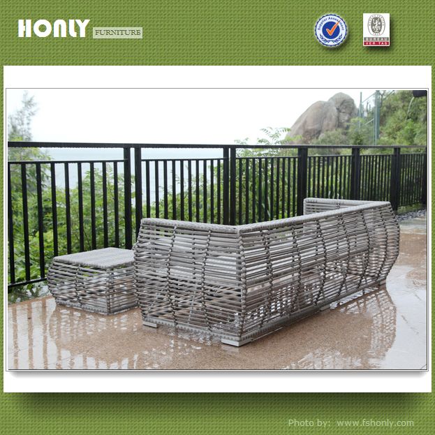Aluminium outdoor garden rattan furniture modern rattan sofa set