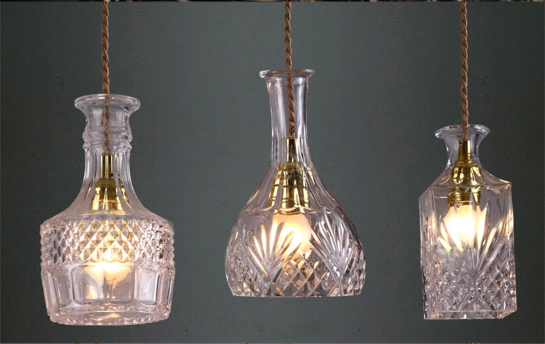Wodka flasche licht hängen wein lampenglas pendnat lampe kristall ...
