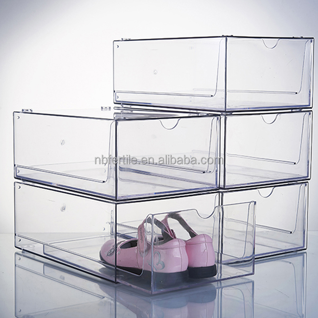 Crystal Clear Stackable Storage Drawer Large Clear Acrylic Shoe