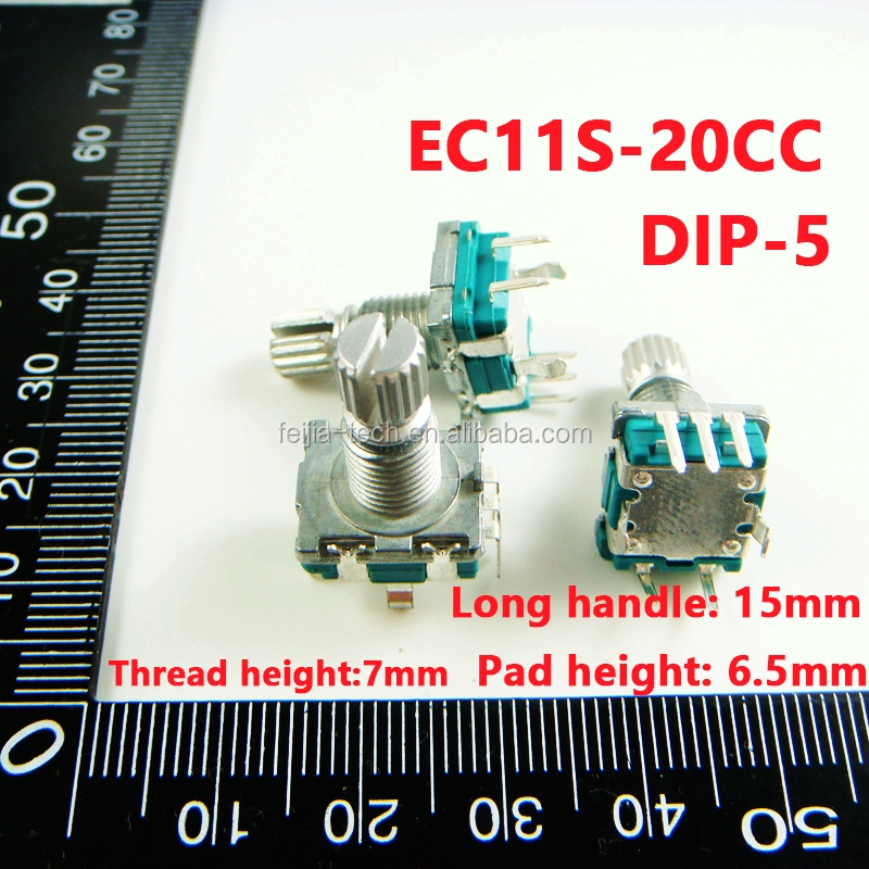 エンコーダec11s 20cc 6.5ミリメートルロータリーエンコーダコードスイッチデジタルポテンショメータでスイッチパルス20ccパッドheigth 6.5メートルDIP-5 SMD-5仕入れ・メーカー・工場