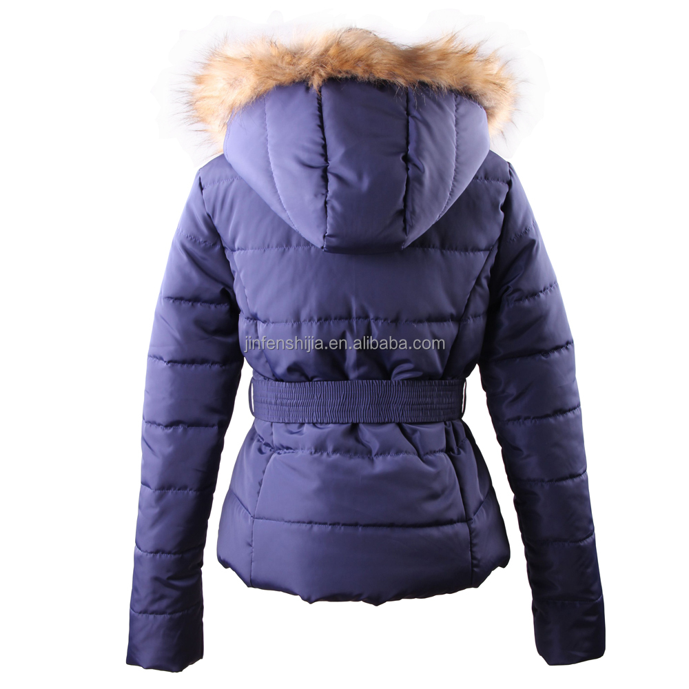 新しい設計の女性の冬のジャケットベルト付き仕入れ・メーカー・工場