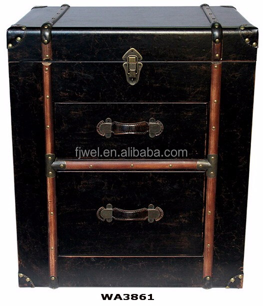 Shabby Chic Black Leather Large Drawer Chest Buy Leather