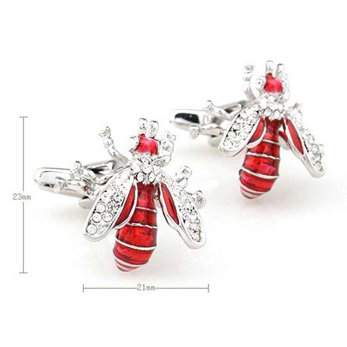 Jemerry Jewelry Men's Fashion Gift for Wedding Tuxedo Shirt Orange Bee Cufflinks