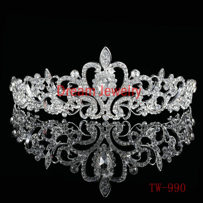 Women S Trendy Korean Silver Rhinestone Crystal Tiara Bridal