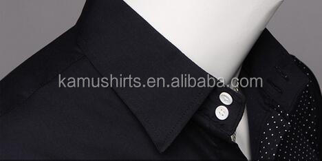 スリムフィットドレスシャツ最新のコントラスト男性用デザインのシャツ長袖メンズシャツ仕入れ・メーカー・工場