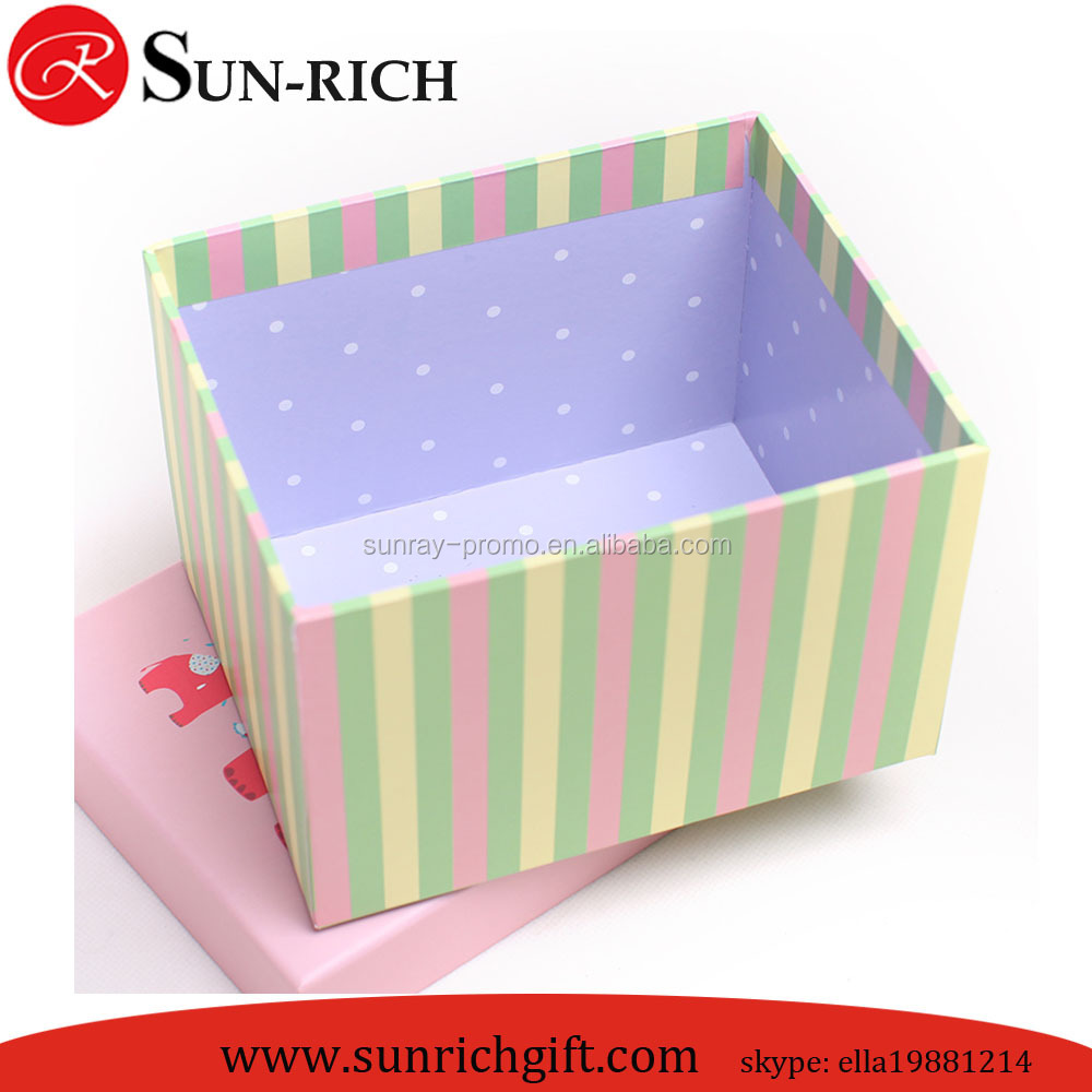 2015 hot sale stripe printed paper box for gift candy box