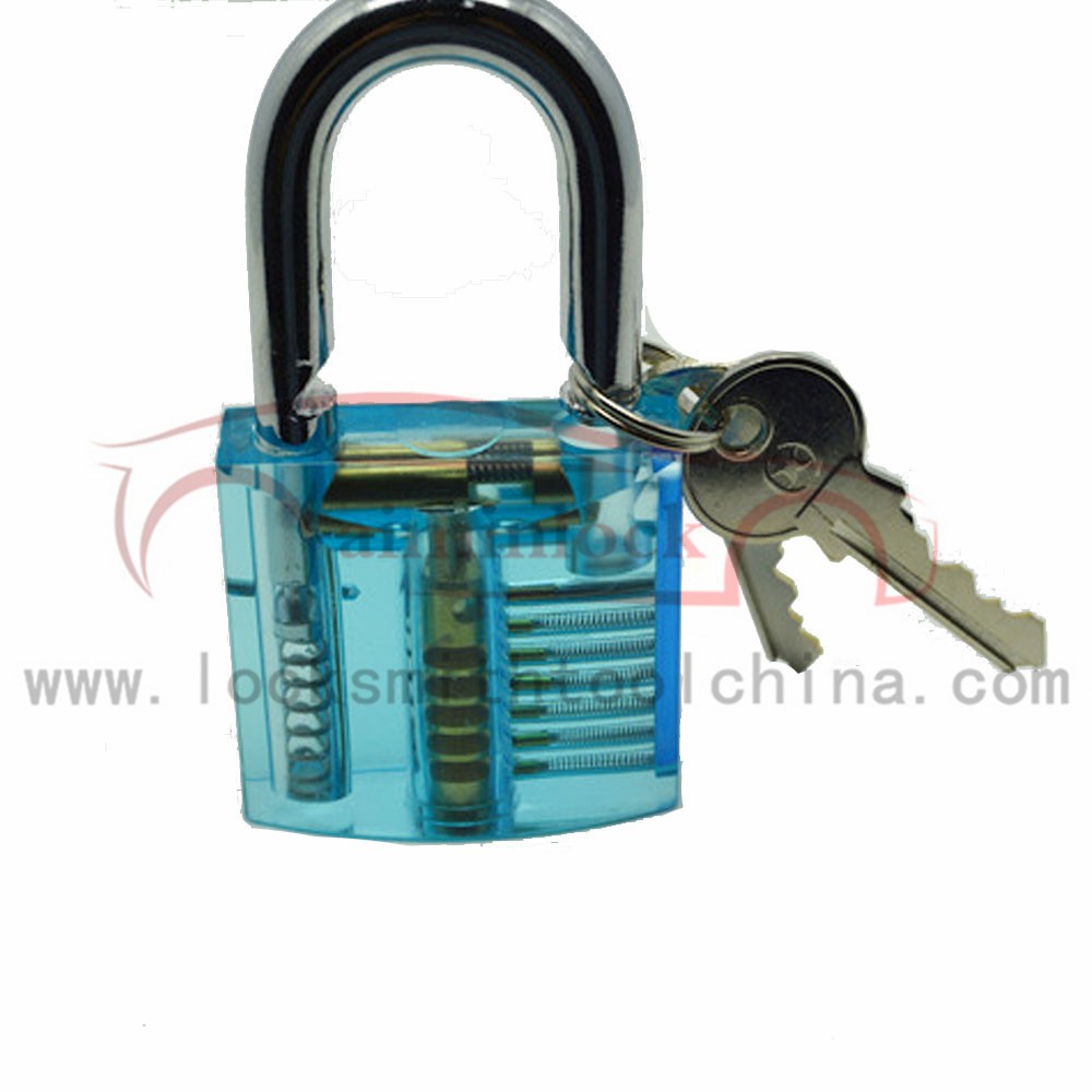 Cutaway Inside View of Mini Practice Padlock Lock Training Skill Pick for Locksmith Transparent Blue
