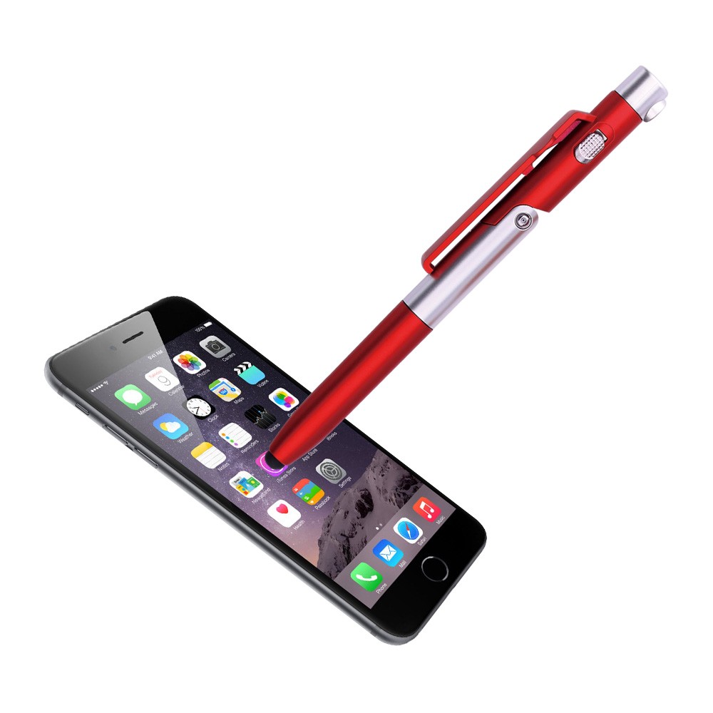 2017 Hot Sale Stylus Led Light Pen Phone Holder 4 In 1 Ballpoint Pen