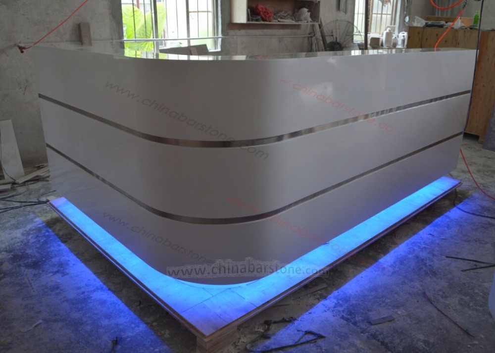 中国製造アクリル固体表面点灯しているledホームバーカウンターモダンなデザイン仕入れ・メーカー・工場