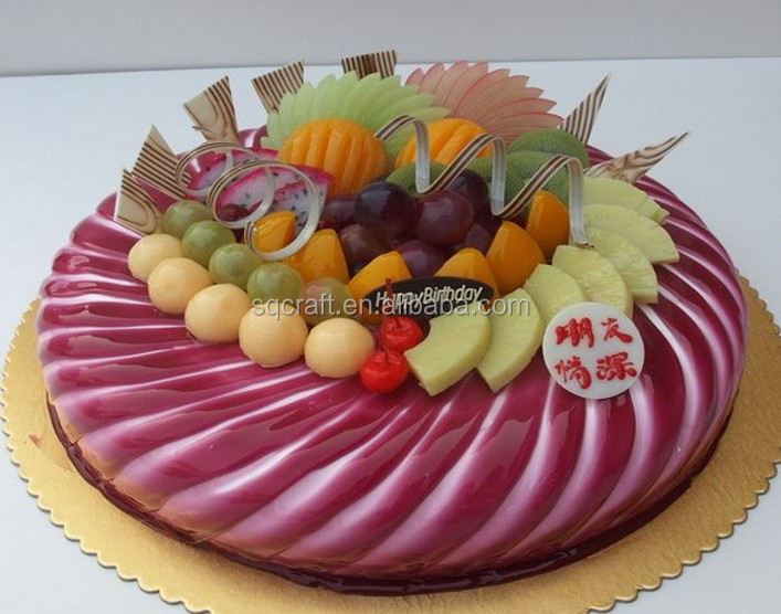 Artificial Anniversary Birthday Cake Model With Fake Fruits For