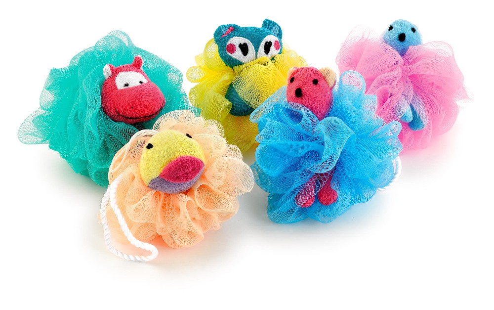 Customized Exfoliating Colorful Loofah Mesh Sponge,Baby Pink Loofah