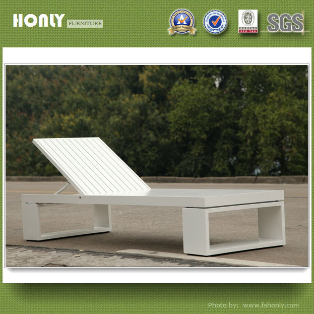Adjustable backrest beach pool lounger aluminum leisure outdoor lounger