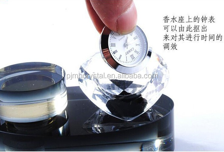 ユニークなスタイルガラスデスククロック用テーブル飾り/クリスタル時計香水瓶MH-BC036仕入れ・メーカー・工場