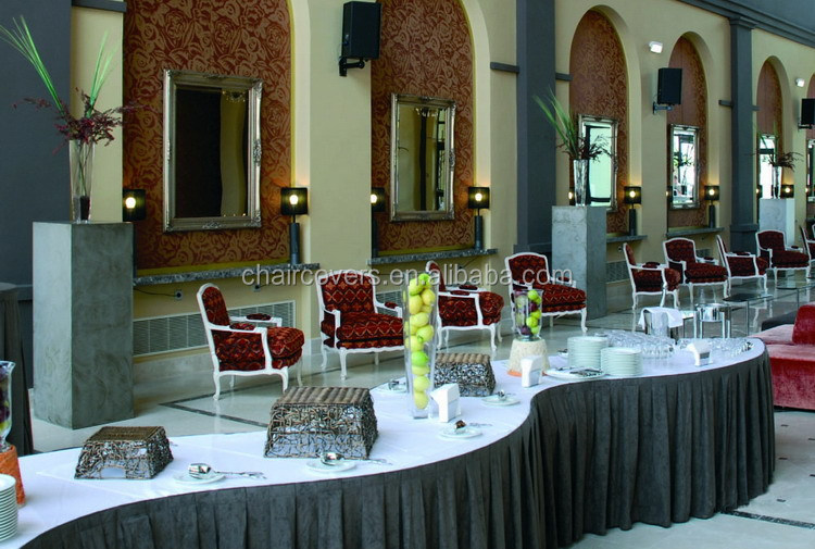 テーブルのスカートフリルyhk#64- ポリエステルの宴会の結婚式の椅子カバーサッシュのテーブルクロス卸売スカートのリネン仕入れ・メーカー・工場