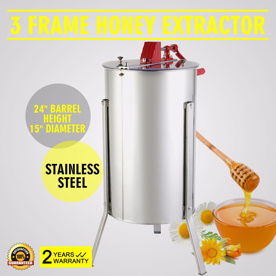 Stainless Steel Honey Extractor 3/6 Frames Honey Spinner Bee