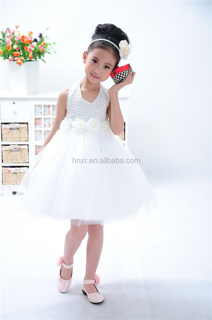 Cheap White Halter Neck Layered Pageant Long White Dress For Girl問屋・仕入れ・卸・卸売り