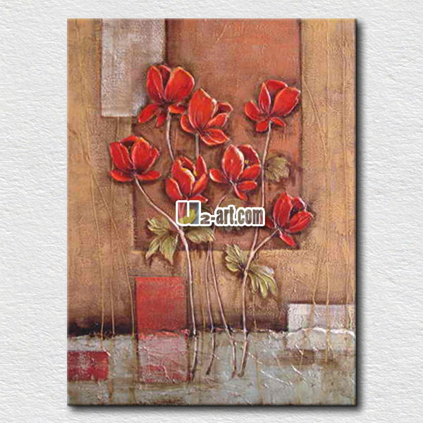 Arte de la pared cuadros rosas rojas pinturas al óleo para el ... Cuadros para pinturas
