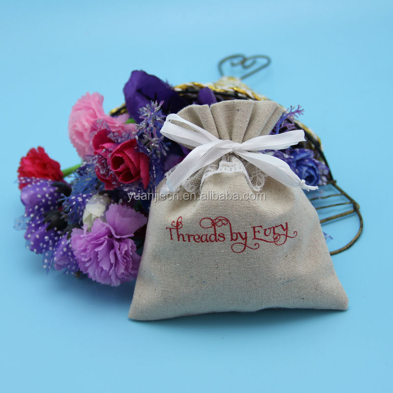 Ecofriendly fancy drawstring jute flower/cup bag