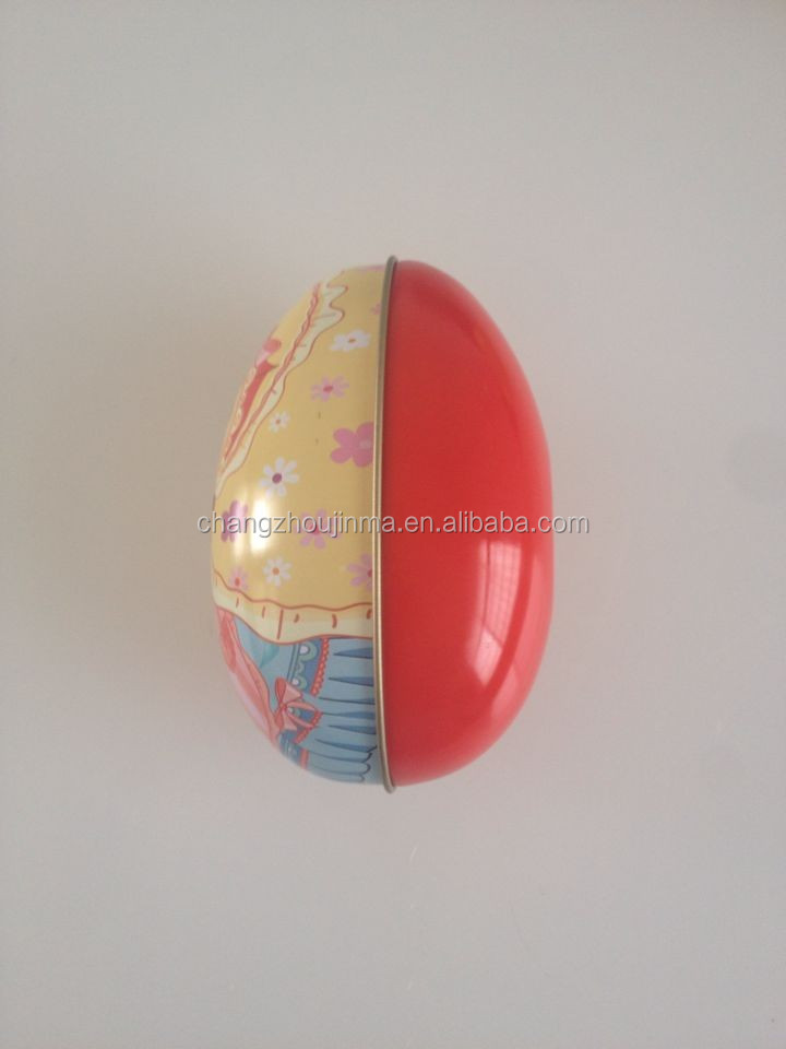 Egg shape tin box(egg tin can) for decorative promotional items metal