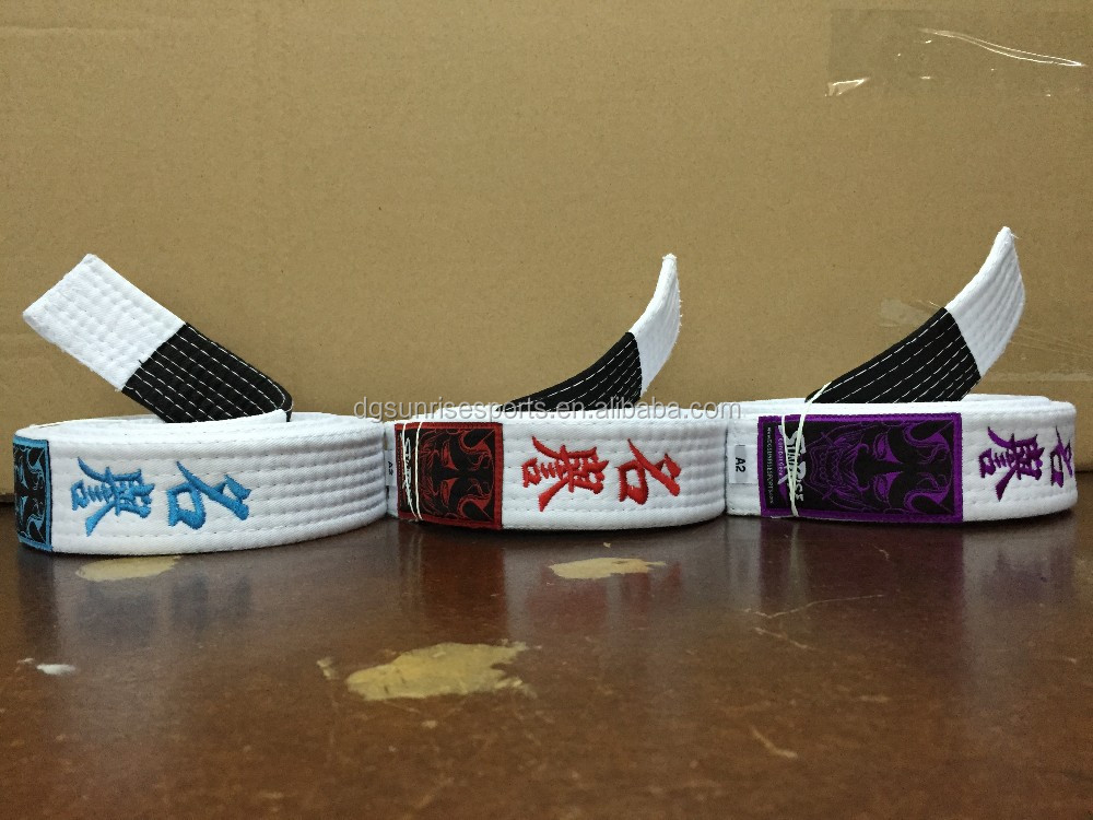 Bjj Belt Custom Embroidered Black Martial Arts Belts Buy Karate Belt