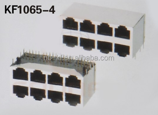 Pcbジャックコネクターrj458ピン2*4portシェル付き電話ジャック仕入れ・メーカー・工場