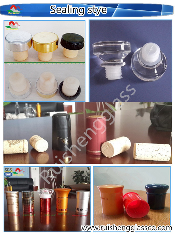 high quality square transparent liquor glass bottles