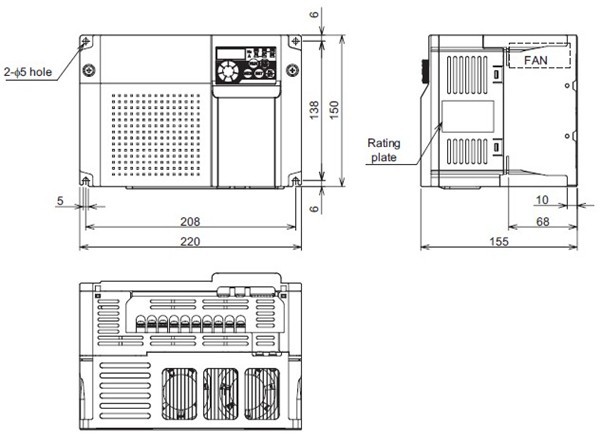 FR-D720-7.5K  dimensions